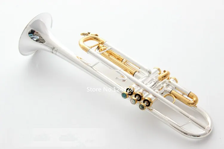 

High quality New Bach Trumpet silver plated LT180S-72 Trumpet Musical instruments professional Trumpet Free shipping