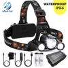 Super bright LED headlamp 3xT6 led headlight Waterproof fishing lamp 4 lighting modes camping lamp use 18650 battery 1