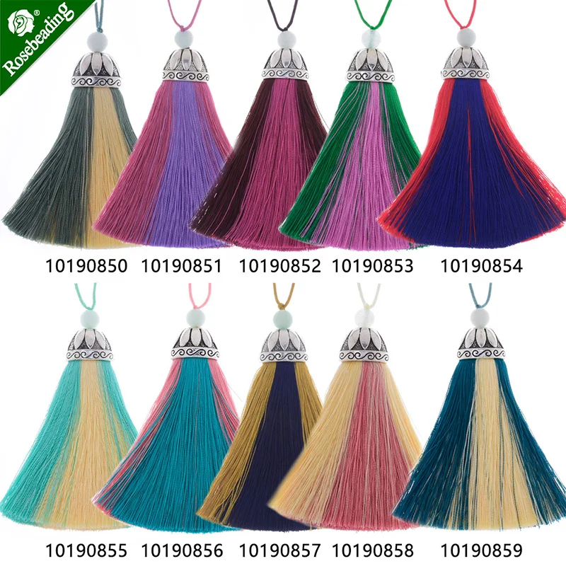 

Rayon Tassel with Cap silk tassel Multi color theme tassels for Earrings necklace Keychain,Sold 2pcs/lot