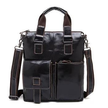 

New brand 2018 Genuine Leather Men Bag Briefcases male Leather business Ipad Bags Crossbody Bags Mens Messenger shoulder Bag