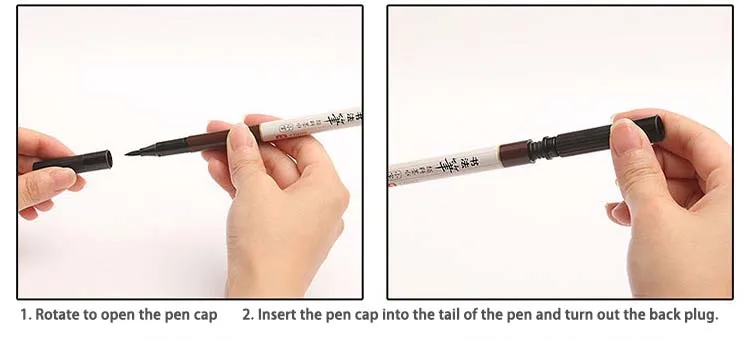 2 шт ручка для каллиграфического письма кисть для живописи pen soft brush добавить чернила практика кисть копирования Подпись nomination Ручка красоты Ручка