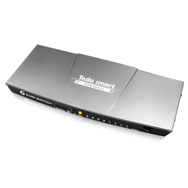 Tesla smart KVM Switch 4 порта USB2.0 KVM HDMI коммутатор Поддержка 3840*2160/4K* 2K IR дополнительный USB 2,0 Unix/Windows/Debian/Ubuntu/Fedora - Цвет: HKS0401A30-Gray