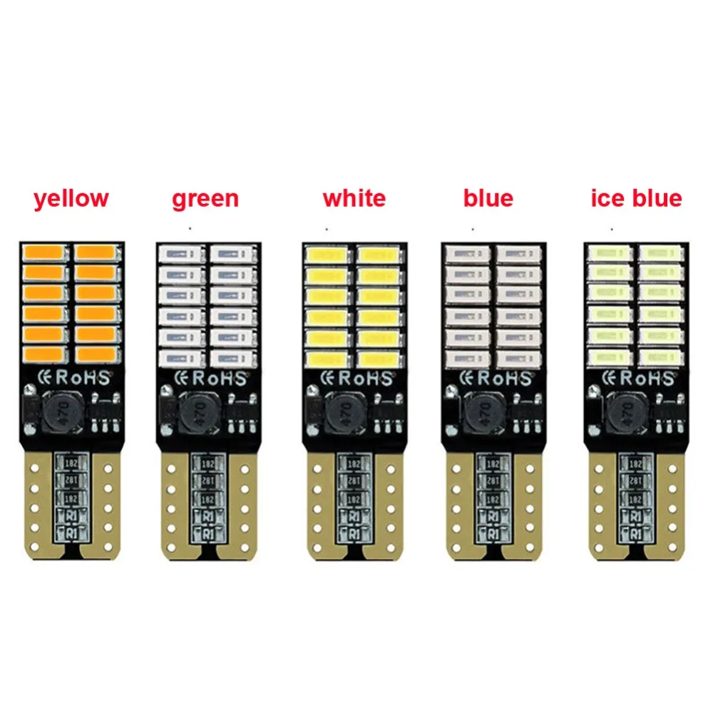 2x 12V 24V Canbus T10 Led Bulb W5W LED Car DRL 4014 SMD 194 168 Clearance Light Interior Lamp White Yellow Red Blue NO OBC ERROR (3)
