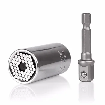 

Wrench Universal Torque Wrench Head Sets Socket Sleeve Power Drill Ratchet Bushing Spanner Key Magic Multi Hand Tools 7-19mm