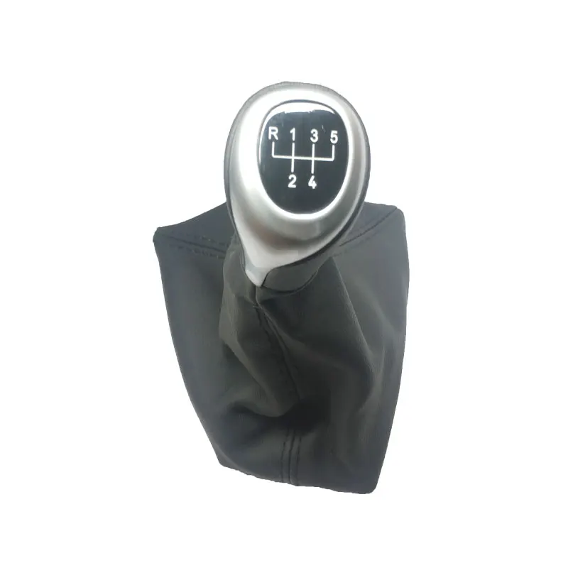 

New Arrival Silver Handle Gear Shift Knob Boot Cover Stick Shift Lever 5/6 Speed Emblem For F30 Car Accessories