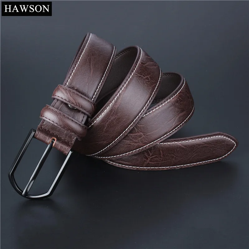Мужской кожаный ремень с металлической пряжкой шириной 1 25 дюйма|wide waistband|pin