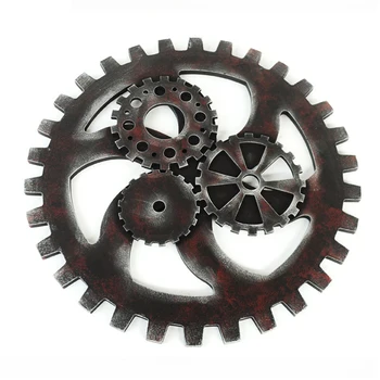 

Wood Crafts Industrial Wind Gear Wall Mounted 40cm Retro Bar Coffee Wall Decoration Mural Gear Wall Decor Creative Ornaments