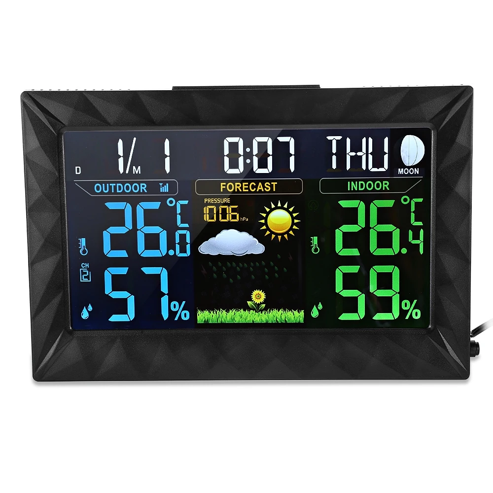 Weather Station Wireless Indoor Outdoor Digital Thermometer Hygrometer Forecast Temperature Humidity Meter Clock Alarm Probe Weather Station Wireless Indoor Outdoor Digital Thermometer Hygrometer Forecast Temperature Humidity Meter Clock Alarm Probe