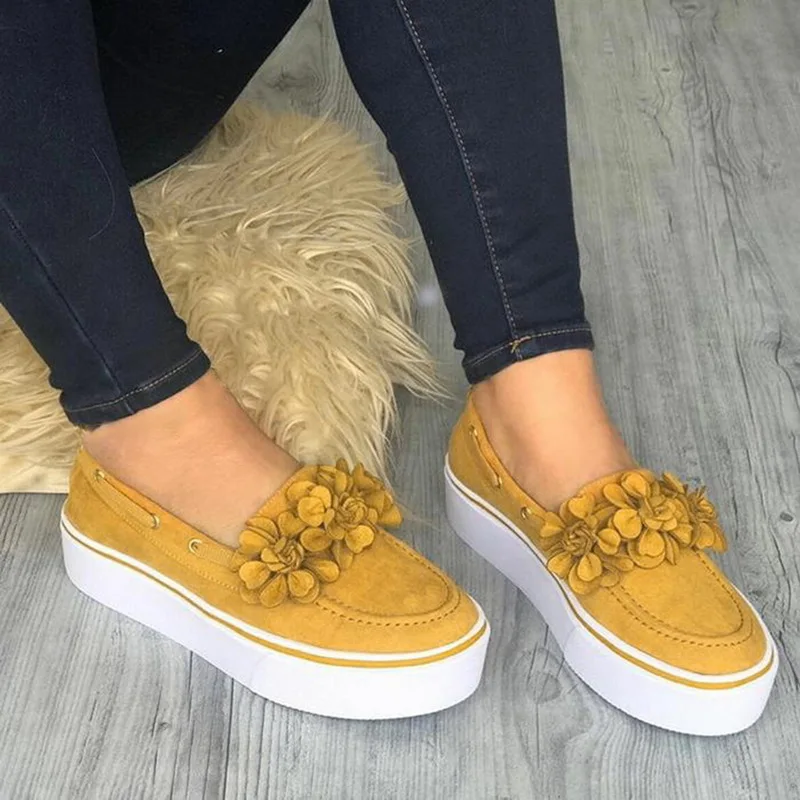 

Oeak Korean Version Of Loafers Student Slip-On Shoes Woman Shallow Mouth Embroidered Shoes Platform Vulcanize Shoes