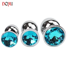 3PCS Small Middle Big Plus Sizes Stainless Steel Metal Anal Plug With Diamonds Anal Dildo Sex Toys products Butt Plug For Women