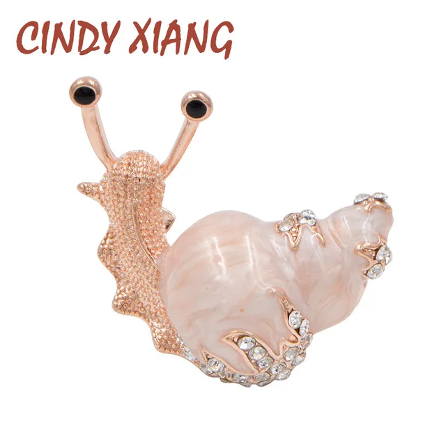 CINDY XIANG 2 Colors Available Rhinestone Snail Brooches for Women Cute Small In CINDY XIANG 2 Colors Available Rhinestone Snail Brooches for Women Cute Small In