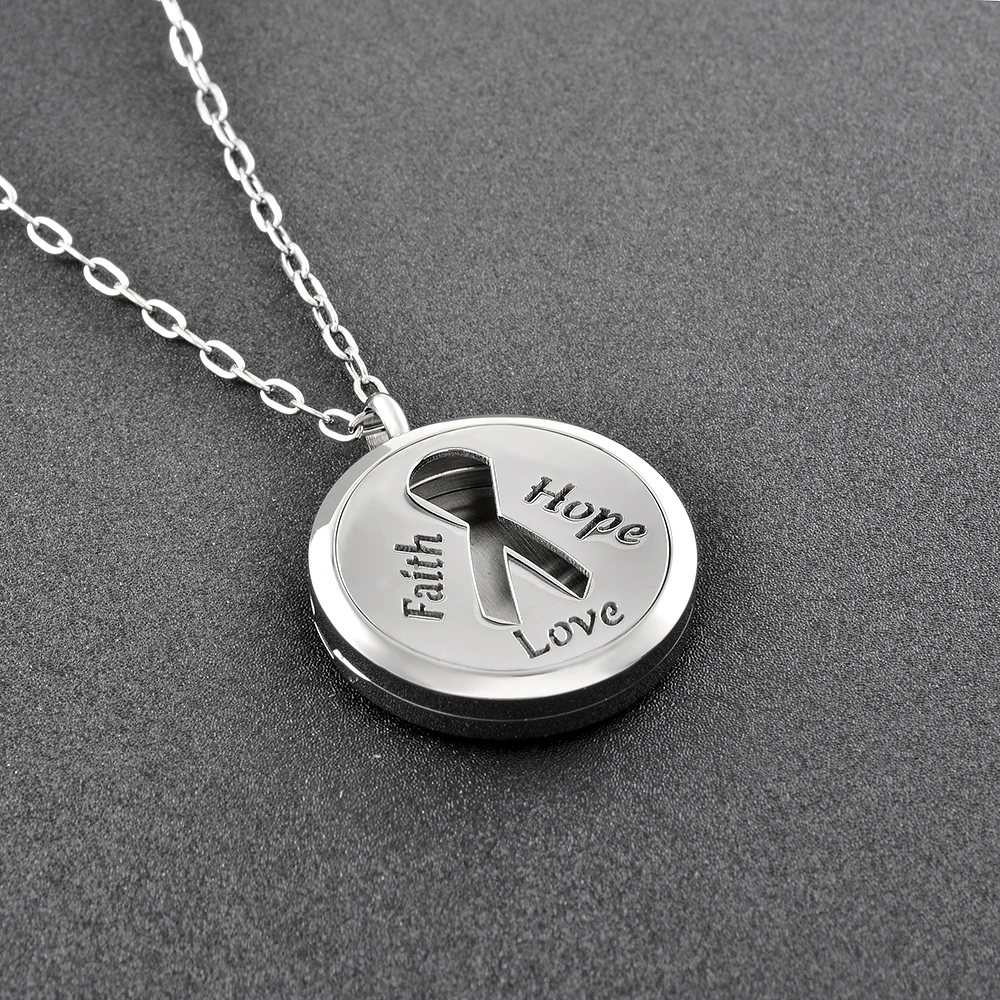

ijp0162 Stainless Steel ' Faith Hope Love ' OVC Symbol Perfume Essential Oil Diffuser Pendant Necklace Women (Free Pads)