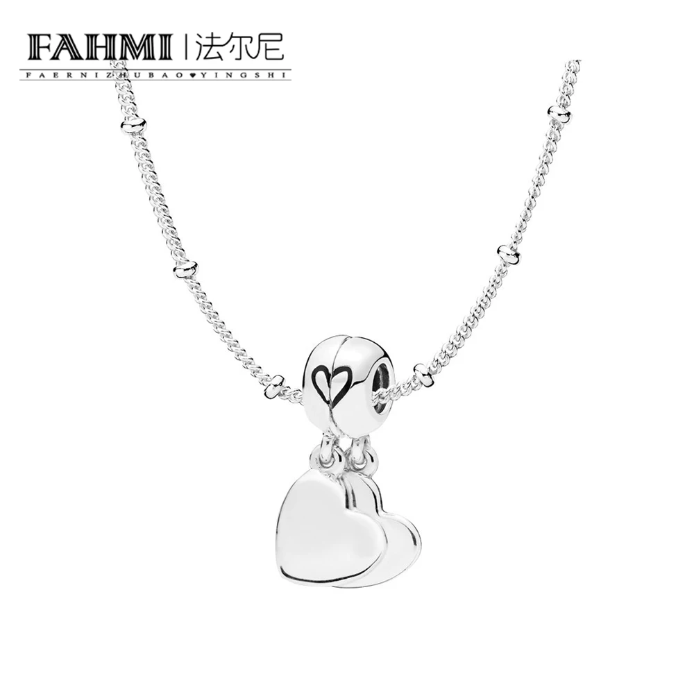 

FAHMI 100% 925 Sterling Silver RAU0600 MOTHER AND SON NECKLACE Mother's Day Gift Fashion Pendant Clavicle Chain Set