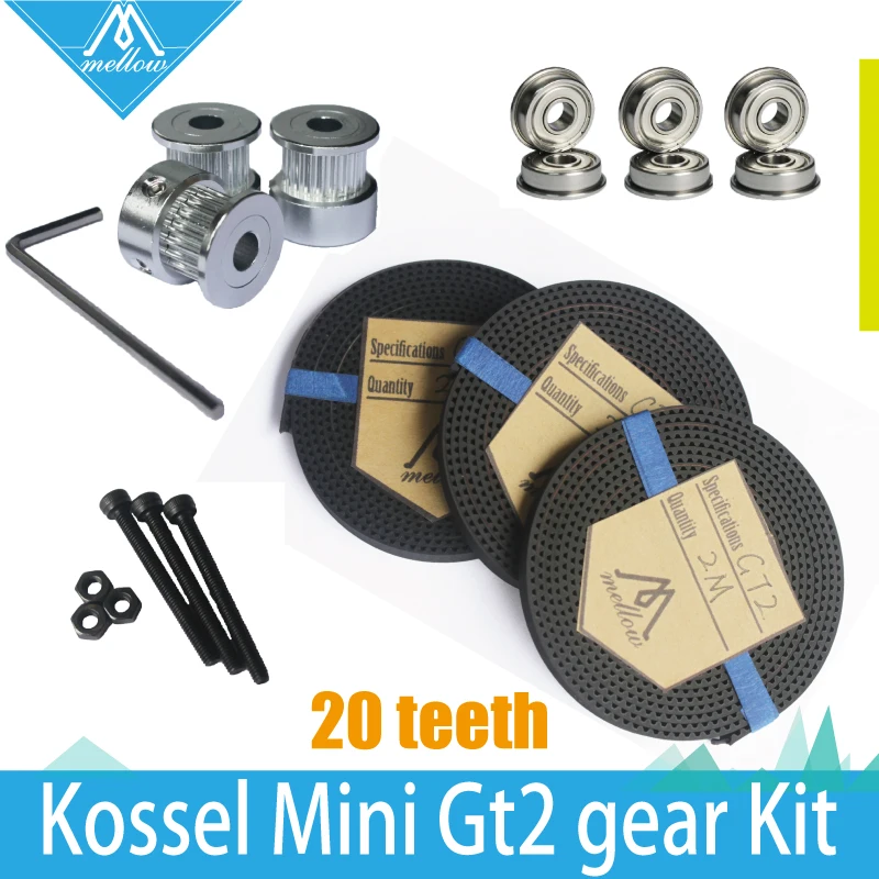 HOT! 3X 2M Timing Belt GT2 20 Tooth wheel Timing Pulley bore 5mm + F623ZZ Bearing & GT2 Gear kit for Delta Rostock Kossel Mini HOT! 3X 2M Timing Belt GT2 20 Tooth wheel Timing Pulley bore 5mm + F623ZZ Bearing & GT2 Gear kit for Delta Rostock Kossel Mini