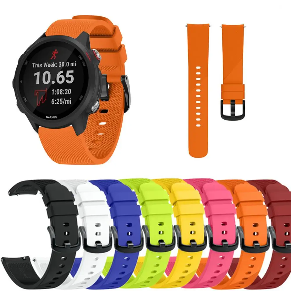 Цветной мягкий силиконовый сменный ремешок для Garmin Forerunner 245 м Ремешок для смарт-браслета ремешок для часов Garmin Vivoactive 3