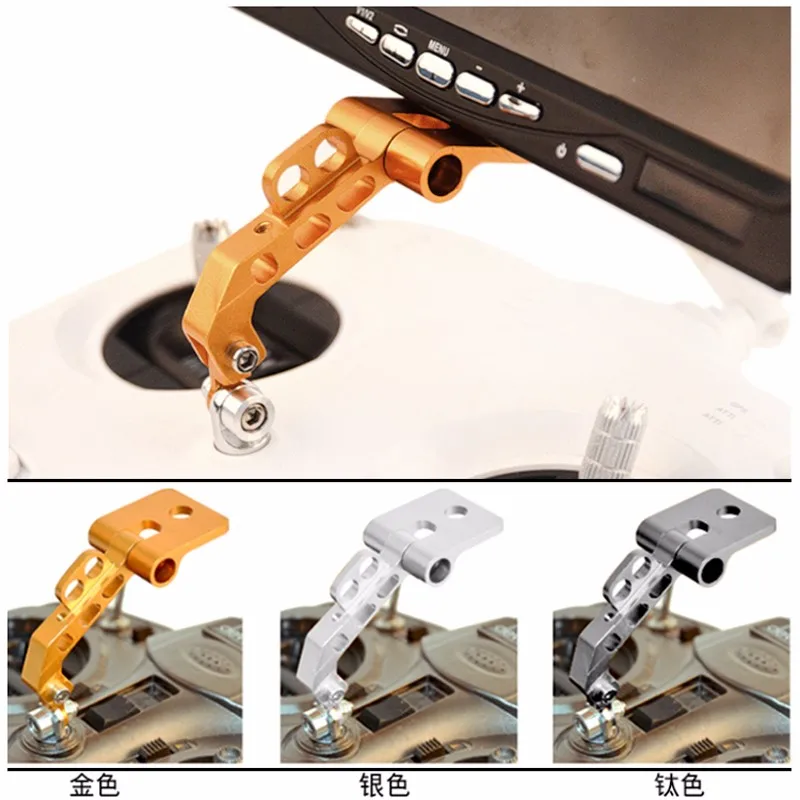 Universal FPV CNC LCD Monitor Mount Holder Bracket Support For DJI Phantom JR Transmitter Gold Silver Titanium Color+