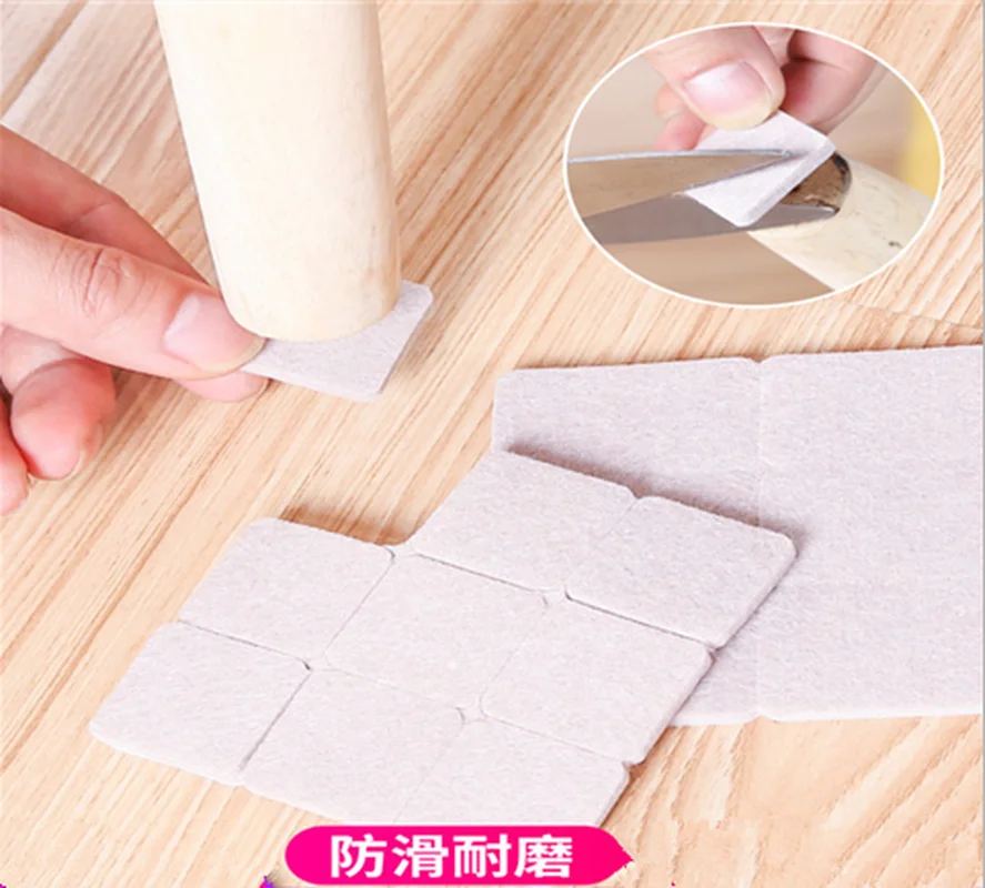 

5Pcs Round Square Shaped Table Chair Furniture Leg Felt Mat Pad