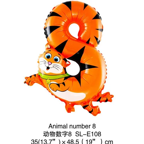 Animals Number Foil Balloons 10pcs New Arrival air balloons wedding Birthday party Decorations kids Numbers Air Balls baby toys (7)