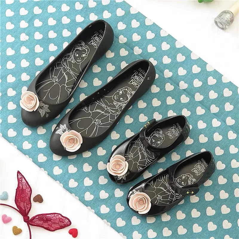 

Melissa Women Shoes Original Beauty Beast Rose Flowers Women Jelly Sandals 2019 Women Sandals Melissa Jelly Shoes Soft Bottom