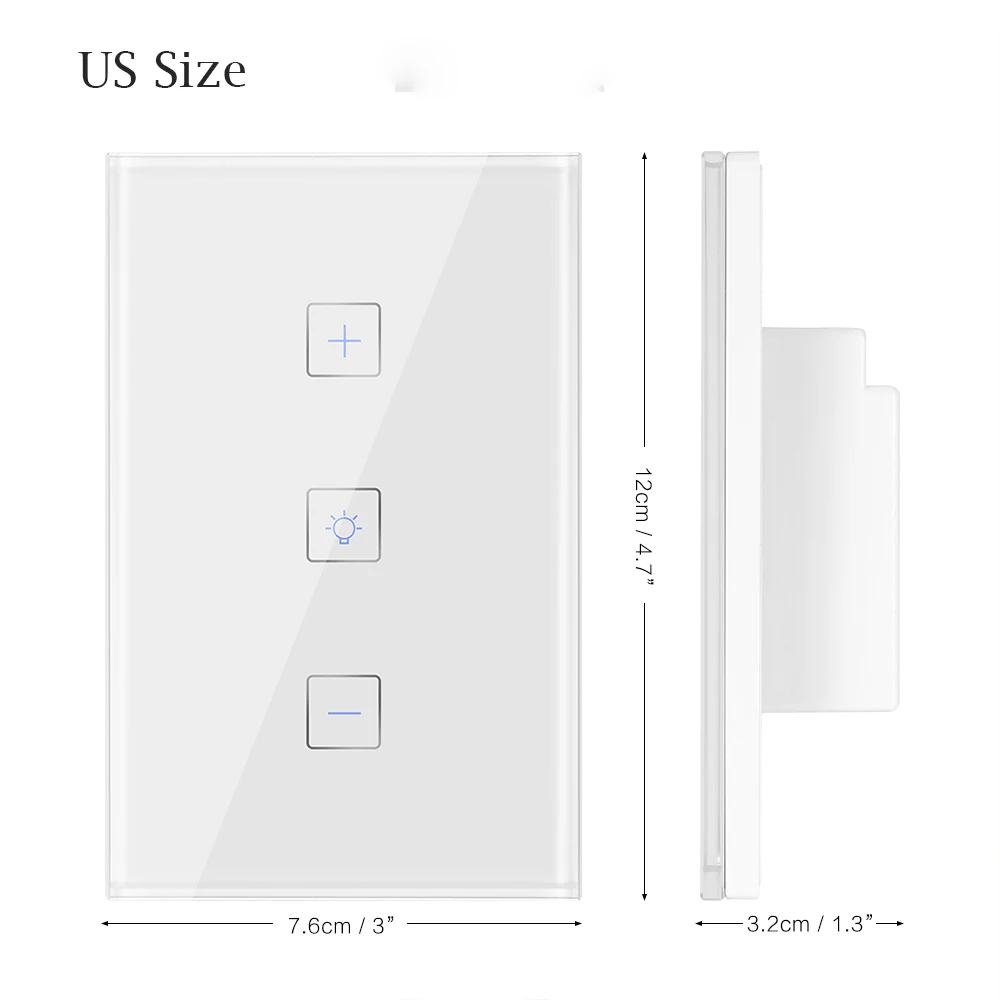 США/ЕС Стандартный умный светильник Диммер в настенный сенсорный выключатель Управление WiFi светильник переключатель работы с Alexa Google Assistant 100 V-240 V