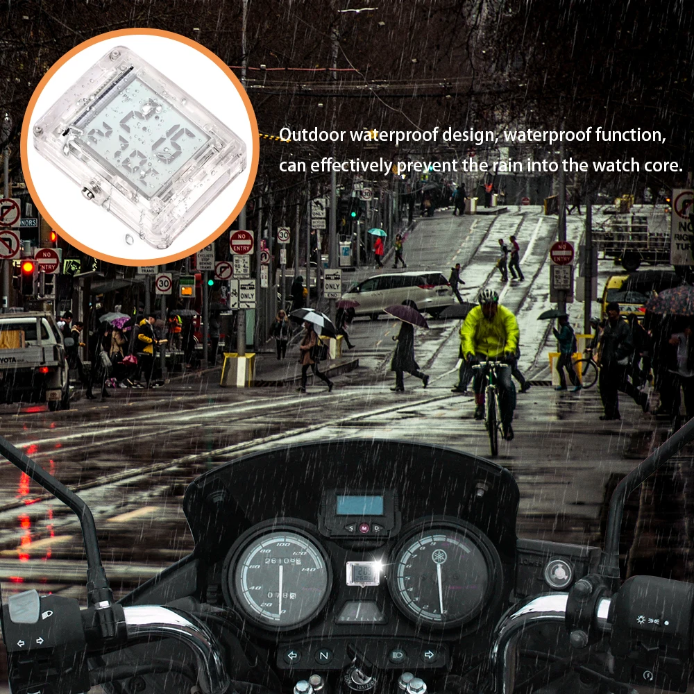  Universal Waterproof Motorcycle Clock Watch Luminous Moto ATV Electric Car Bicycle Watch with Tempe
