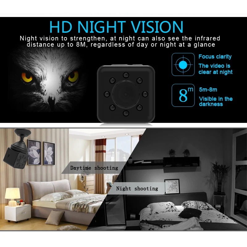 Мини камера SQ13 HD Wi Fi 1080P с ночным видением|Компактные видеокамеры| |