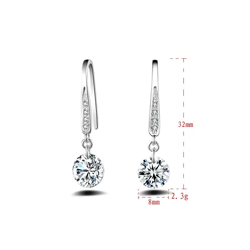 Silver Color Chandelier Crystal Long Earrings for Women Rhinestone Hoop Dangle Earring Hanging Earring Bridal Wedding Jewelry