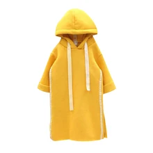 Новое весенне-осеннее/зимнее/летнее платье с капюшоном для мальчиков и девочек, удобная Милая одежда для малышей, детская одежда