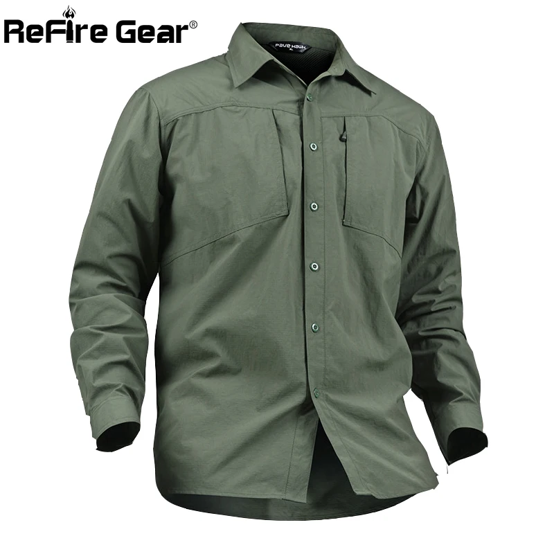 Мужская армейская тактическая рубашка ReFire Gear Повседневная быстросохнущая в