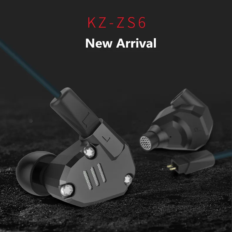 

Original KZ ZS6 Earbuds 2DD+2BA Hybrid Earphone HIfi In Ear Metal Headphone DJ Monitor Headset Earphones for Phone PK ZS5 ZST