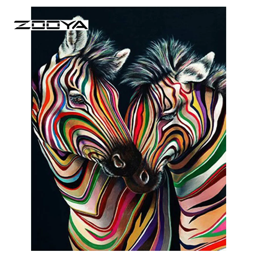 

ZOOYA Daimond Painting Cross Stitch Color Zebra Diamond Embroidery Sale Pictures of Rhinestones Diamond Mosaic Full Pack RF1891