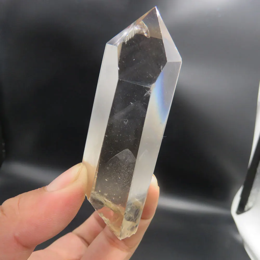 

74g Rare AAA++ Rock Clear Quartz Crystal Point Wand + Ghost Crystal Pyramid Mountain Layers Inside Reiki Healing