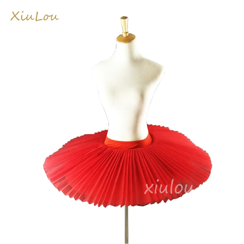 Г. Профессиональная балетная юбка-пачка для взрослых, жесткая блинная полубалетная пачка, черная тренировочная юбка-пачка детская белая юбка-пачка для девочек - Цвет: Красный