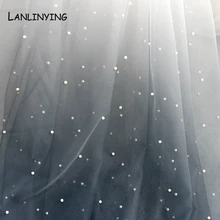 Новое поступление, сетчатая ткань градиентного цвета с жемчугом, Тюлевая кружевная ткань, роскошная вышивка, свадебное платье, вышитое бисером кружево для женщин D518