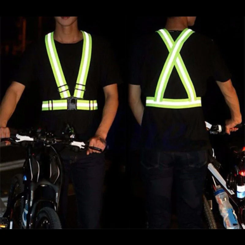 X-Large CHCYCLE Reflective Vest Motorcycle Yellow Security Jacket for Cycling Running Security High Visibility in The Dark