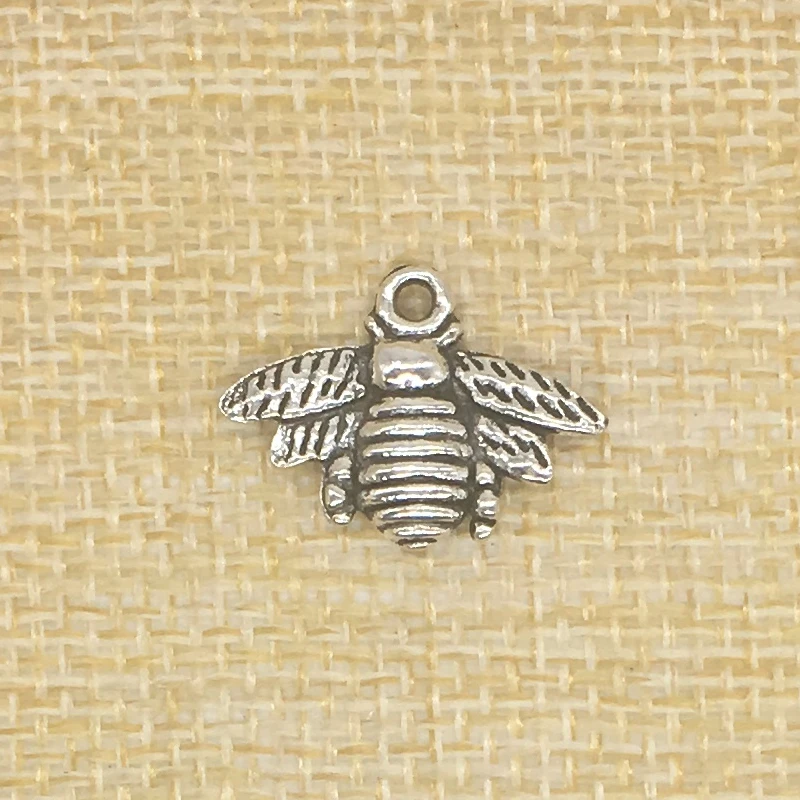100Pcs 17*21mm Bee Charms Antique Silver Jewelry Making Handmade Craft