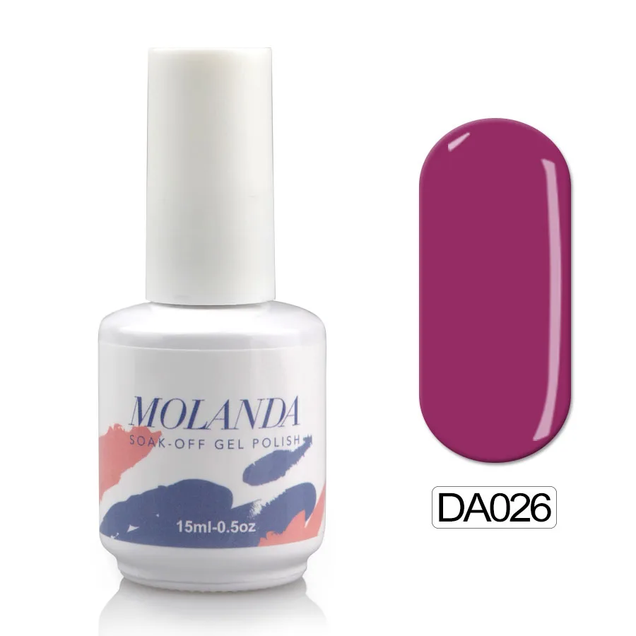 Molanda дизайн ногтей Фиолетовый Цвет УФ-гель для ногтей блестящая поверхность Французский маникюр гель УФ Гель-лак для полировки модный набор - Цвет: DA026