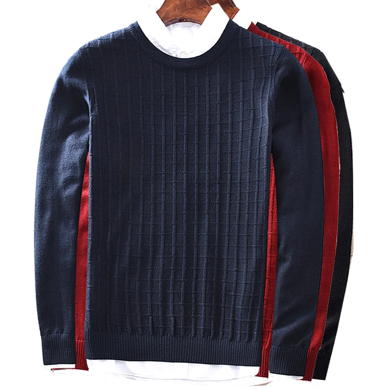 

Cashmere Wool Sweater Men 2019 Autumn Winter Slim Fit Pullovers Men Argyle Pattern O-Neck Pull Homme Christmas Sweaters