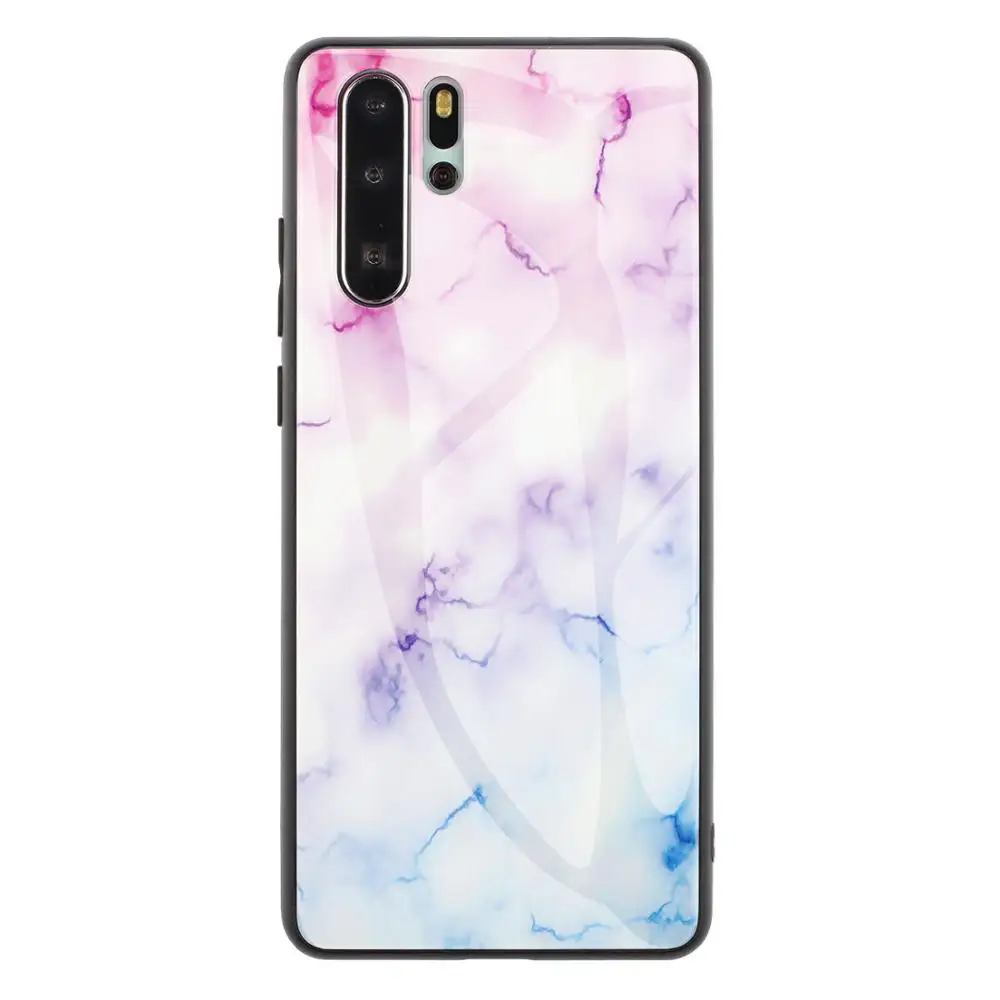 Мрамор чехол из закаленного стекла для телефона для huawei P30 P20 Коврики 20 30 Pro Lite Girl чехол для Honor 8A 8X 8C 9 10 Lite Nova 3 3i 4 Чехол - Цвет: Purple Blue