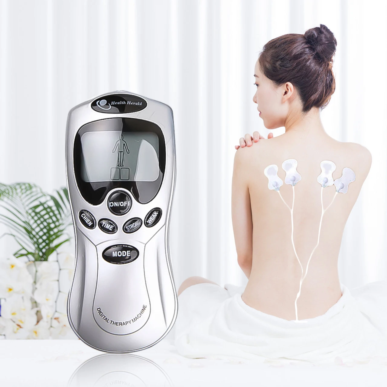 4 القطب الرعاية الصحية عشرات الوخز بالإبر الكهربائية العلاج Massageador آلة نبض الجسم التخسيس النحات مدلك جهاز