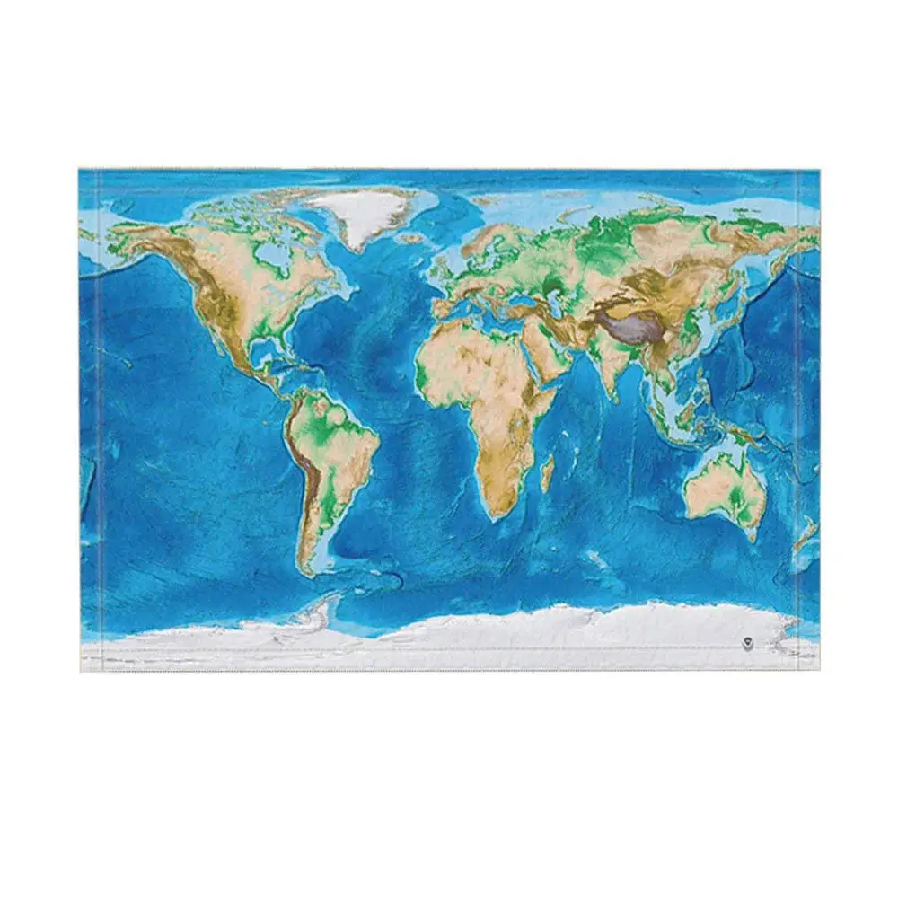 

World Map Bath Rugs By, Geography Land Sea Terrain Popularization Of Science, Non-Slip Doormat Floor Indoor/Outdoor Doormat