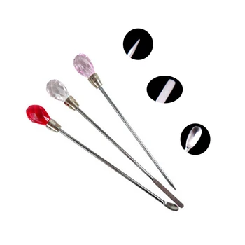 

1 set Colorful Nail Art Stirring Rod Tool Stainless Steel Nail Stick Color Bar Ear Spoon Gel Polish Manicure Tool For Salon