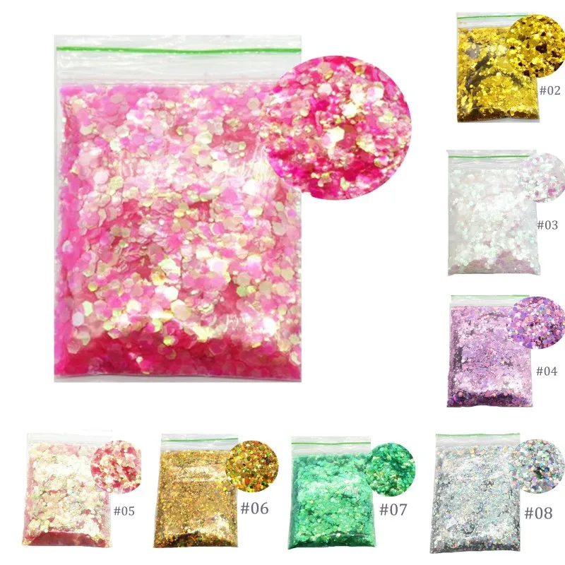 

Nail Art Glitter (50g/Bag) 3D Nail Art Glitter MIX Sizes (1MM/2MM/3MM) Nail Glitter Sequins Paillette For Nail Art Glitter 60PDL