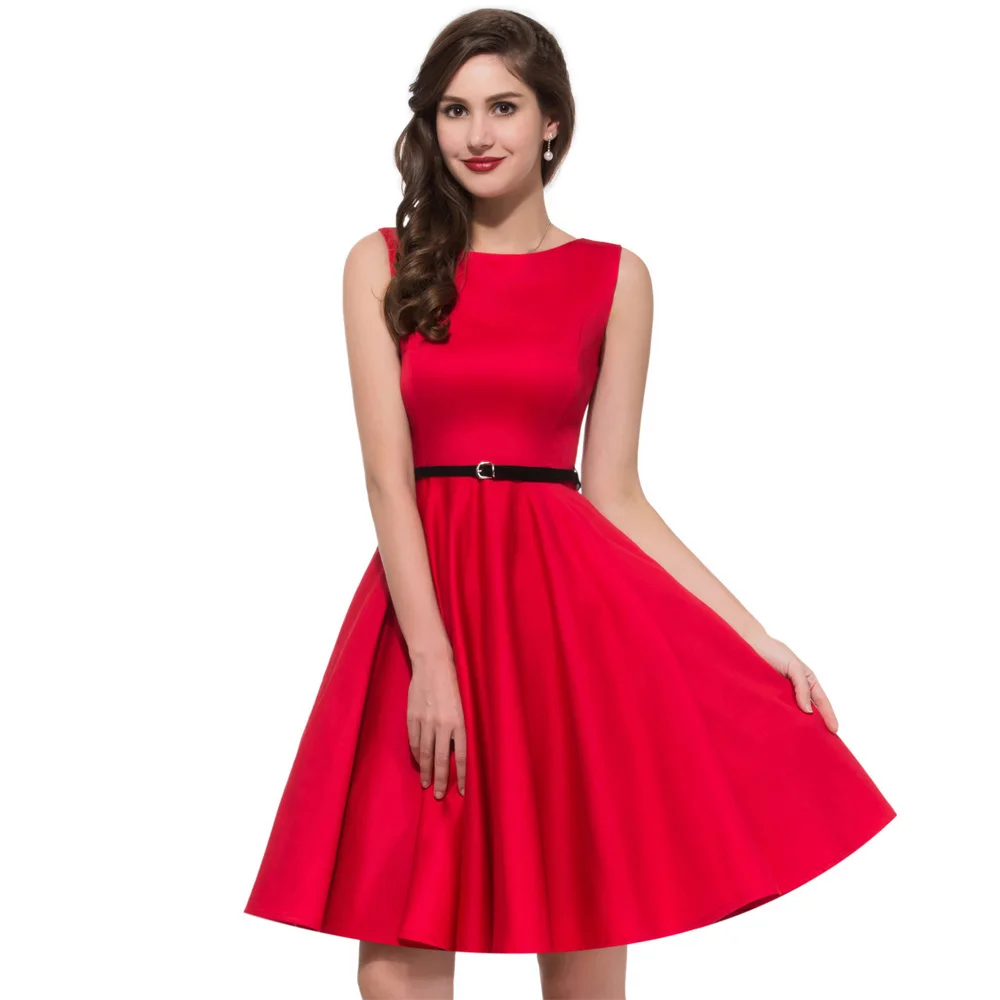 Для женщин летнее платье размера плюс, одежда в цветочек как у Одри Хепберн одеяние ретро качели Повседневное 50s Винтаж рокабилли платья Vestidos - Цвет: runway dress 12