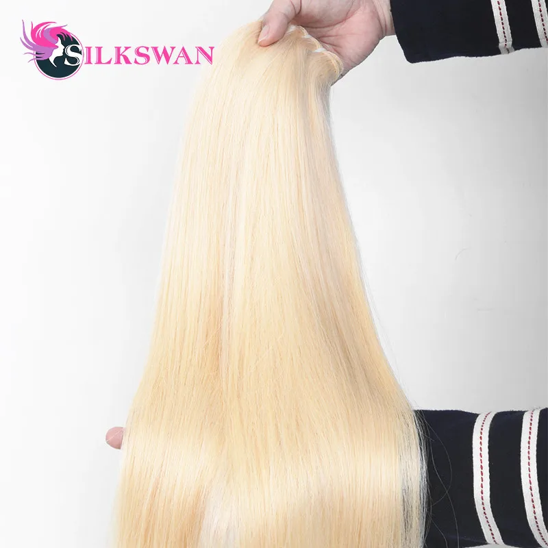 Silkswan бразильские человеческие волосы натурального цвета и #613 цвета 30 дюймов 32 34 36 38 40 дюймов пучок s для черных женщин remy пучок волос