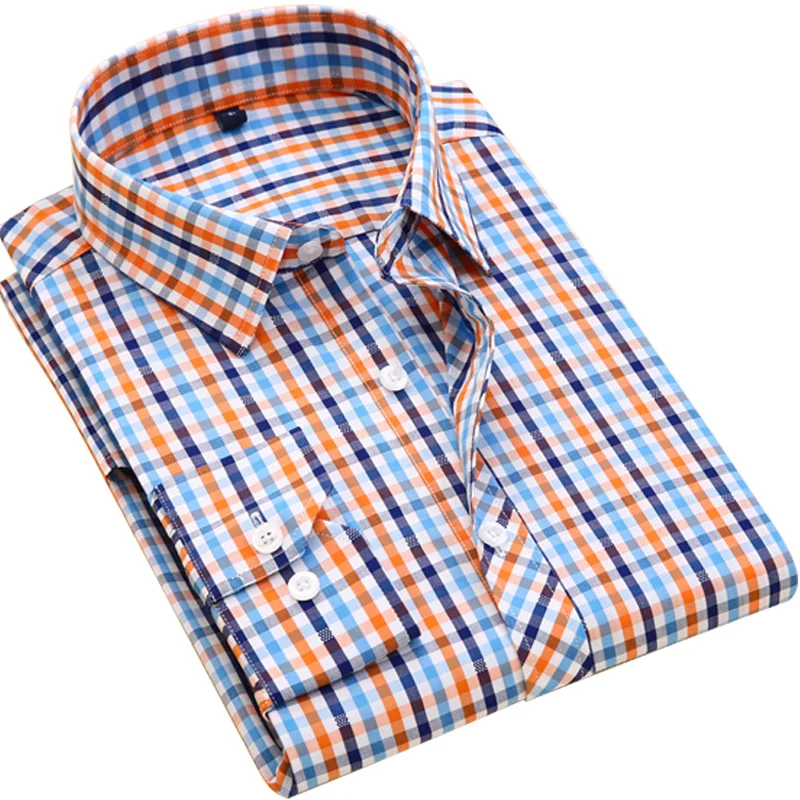 

100% Cotton Men's Plaid Casual Shirts Men's Leisure Social Shirts Contrast Color Fashion Design Stylish Style Men's Clothing