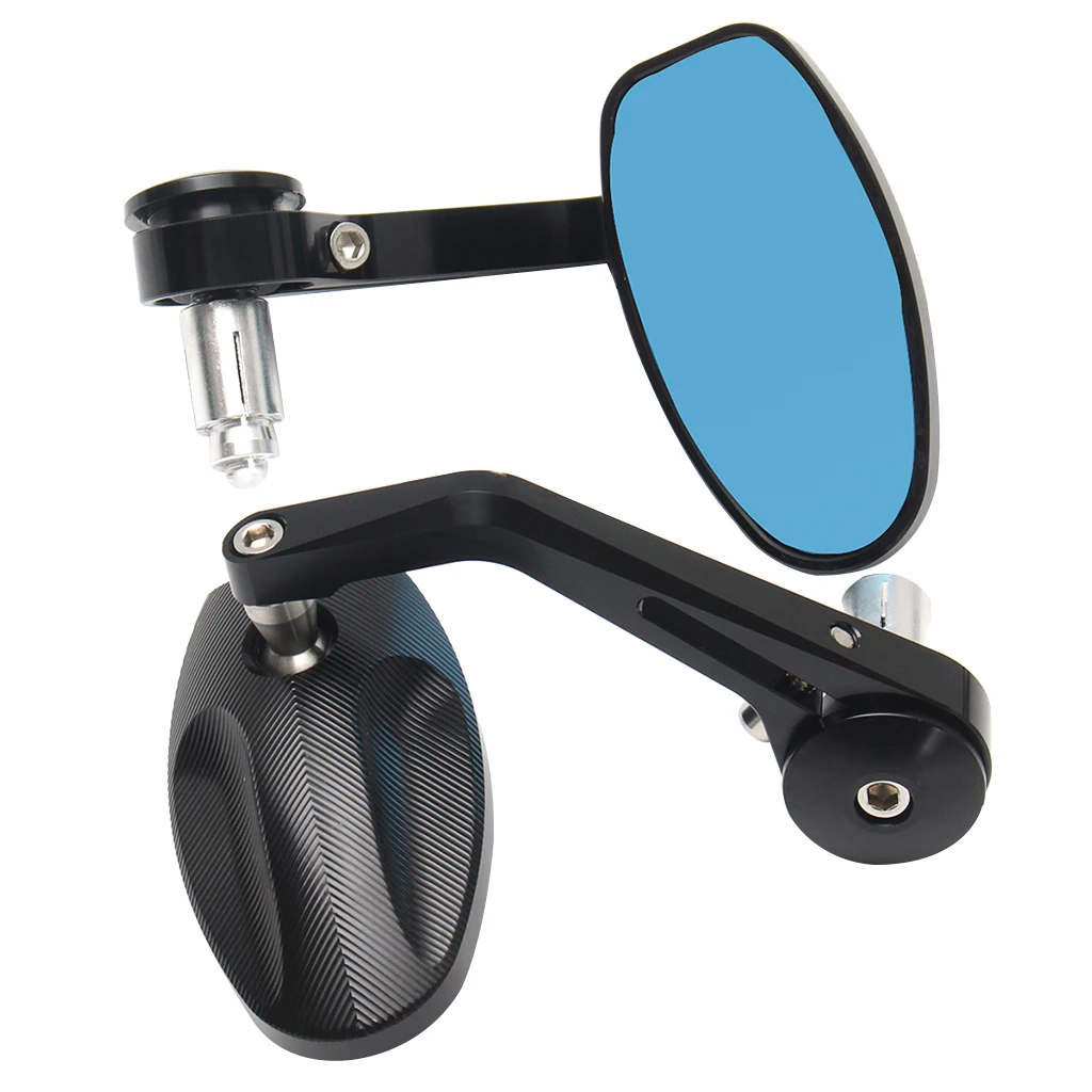 2 Pcs/Pair Motorcycle Mirror Scooter  Rearview Mirrors Back Side Convex Mirror For 7/8" Handlebar Mount Clamp 22mm Threaded Bolt