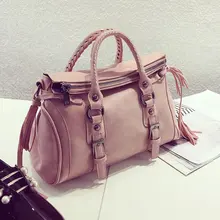 Mode Leder wie Quaste Frauen Schulter Menssenger Tasche Motorrad kreuzkörper Casual Tote