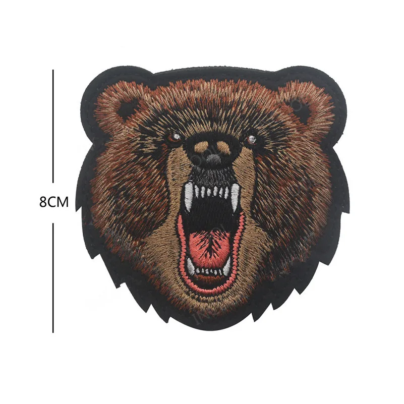 Русский волк Медведь Тигр нашивка Россия Военная армейская эмблема Тактический 3D вышитый значок боевой дух вышитая нашивка-аппликация - Цвет: 2