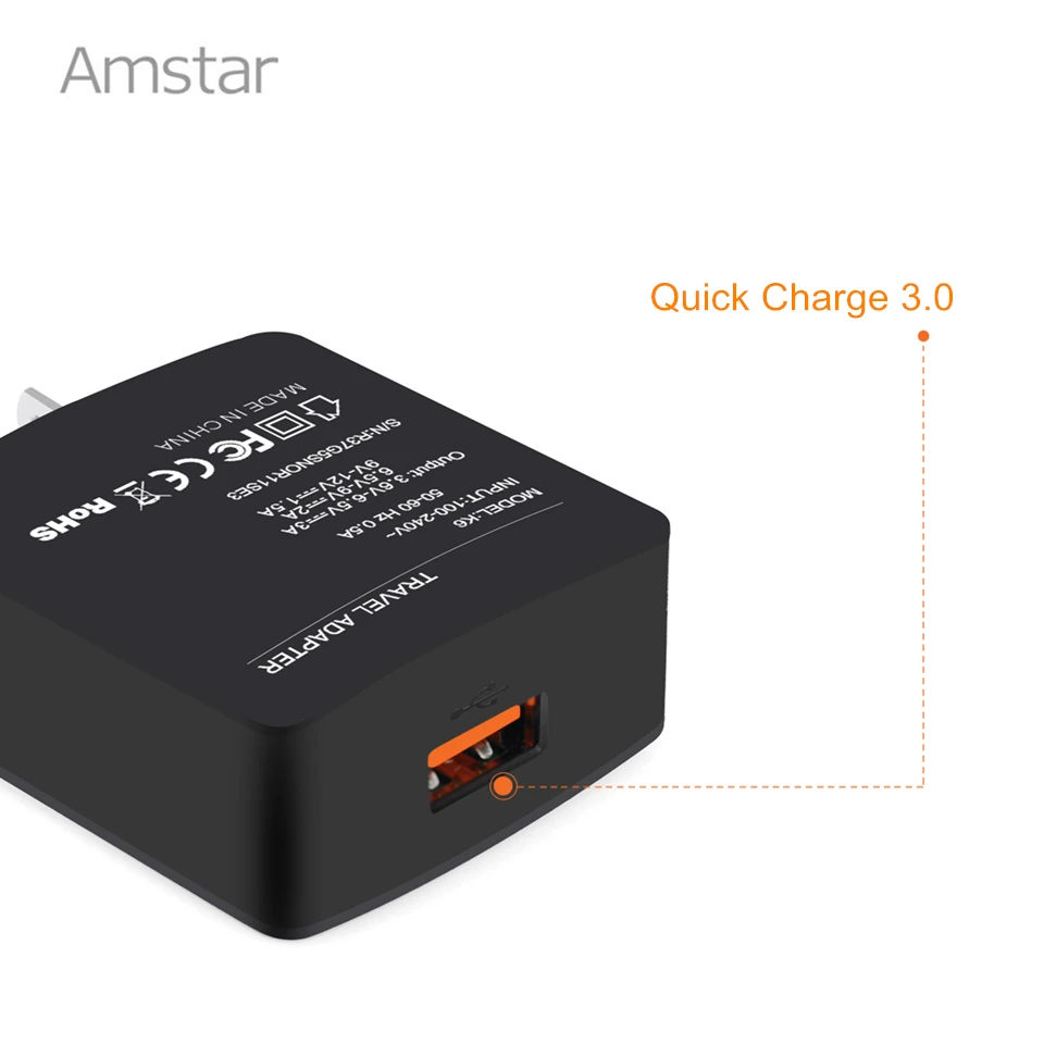 Amstar Быстрая зарядка 3 0 USB настенное зарядное устройство быстрый адаптер питания